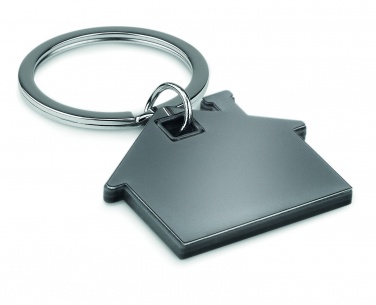 Logo trade promotional product photo of: House shape plastic key ring Rezekne