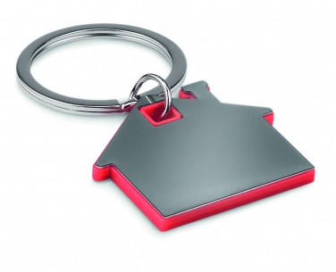 Logotrade business gifts photo of: House shape plastic key ring Rezekne