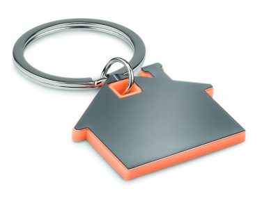 Logotrade corporate gift image of: House shape plastic key ring Rezekne