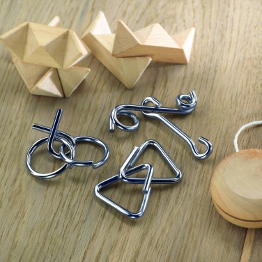 Logo trade promotional products image of: Set of 3 metal brain teasers