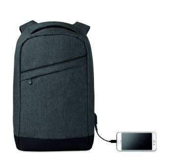 Logotrade promotional item image of: 2 tone backpack incl USB plug