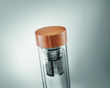 Logo trade promotional merchandise picture of: Double wall glass bottle 400ml München