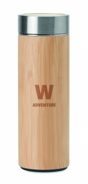 Logotrade promotional gift picture of: Double wall bamboo flask 400ml