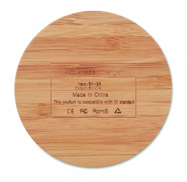 Logotrade promotional item picture of: Wireless charger bamboo 5W
