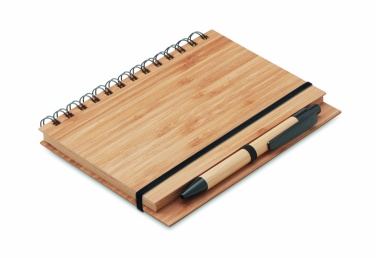 Logo trade promotional product photo of: Bamboo notebook with pen lined BAMBLOC