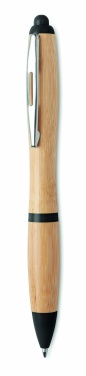 Logo trade promotional giveaway photo of: Ballpoint pen made of ABS and bamboo