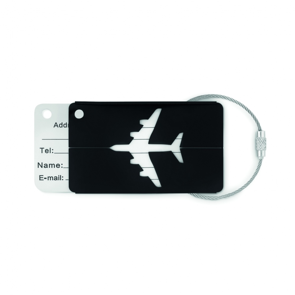 Logo trade business gifts image of: Aluminium luggage tag