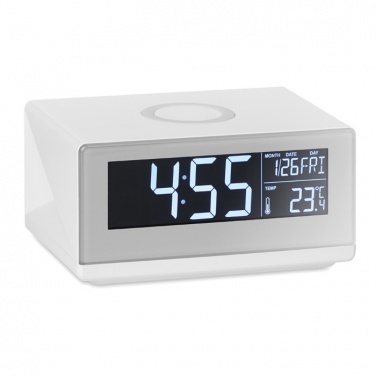 Logo trade advertising product photo of: LED clock & wireless charger5W
