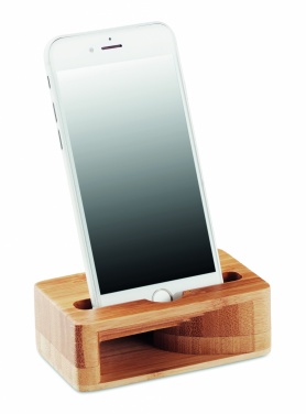 Logotrade promotional items photo of: Bamboo phone stand-amplifier CARACOL