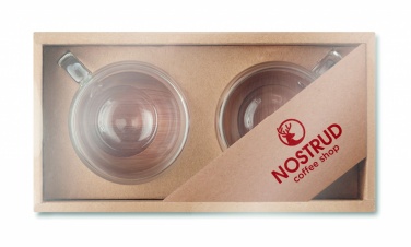 Logo trade promotional products image of: Set of 2 double wall espresso