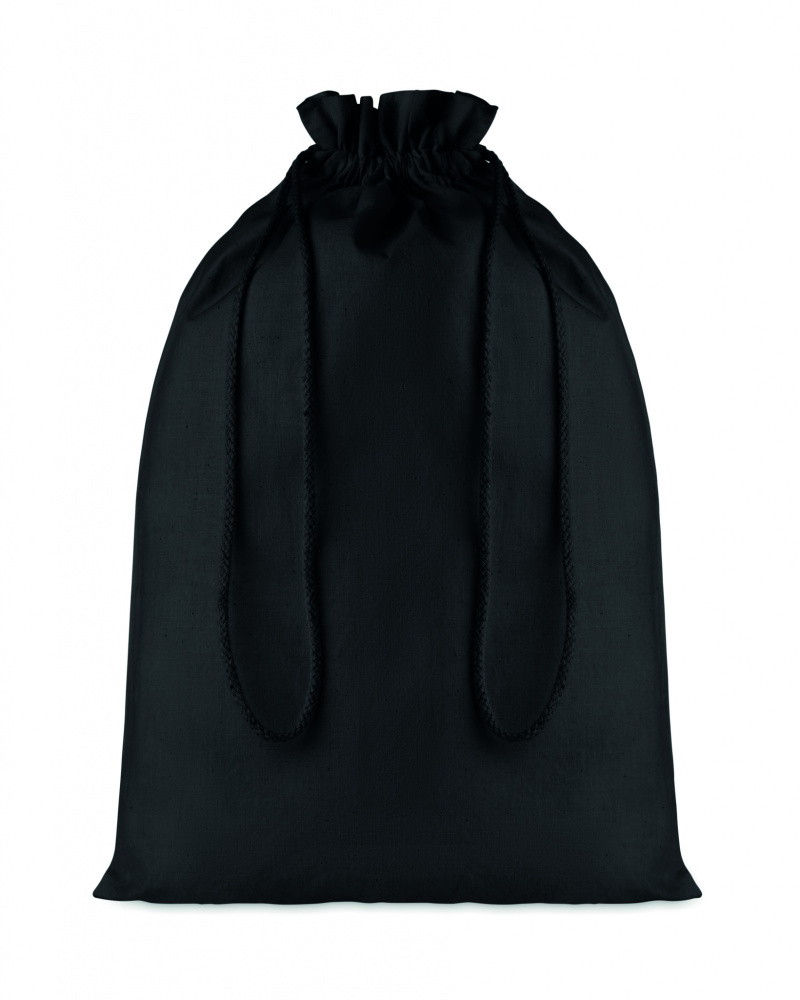 Logotrade promotional giveaway image of: Large Cotton draw cord bag black
