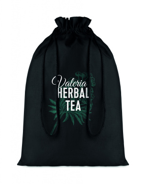 Logo trade advertising products image of: Large Cotton draw cord bag black