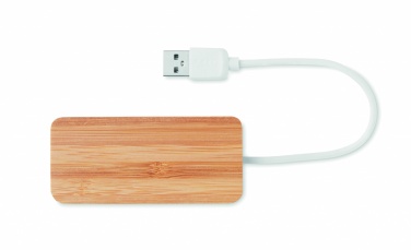 Logo trade promotional merchandise picture of: Bamboo USB 3 ports hub