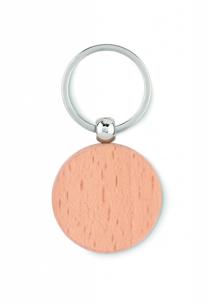 Logotrade promotional item image of: Round wooden key ring Saldus