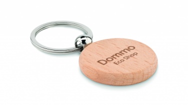 Logotrade promotional merchandise picture of: Round wooden key ring Saldus
