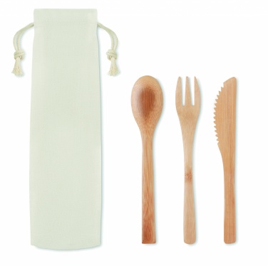 Logo trade promotional items picture of: Bamboo cutlery set