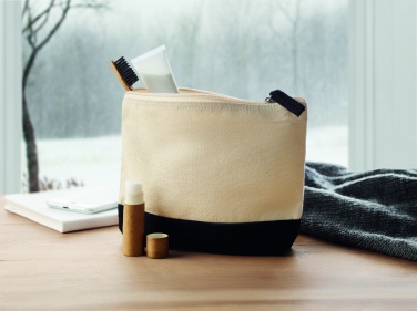 Logo trade promotional gifts picture of: Bicolour cotton cosmetic bag