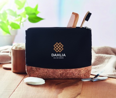 Logo trade promotional giveaways image of: Cork & cotton cosmetic bag