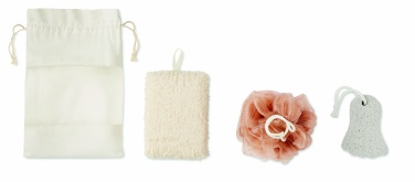Logo trade promotional giveaways image of: Bath set in cotton pouch