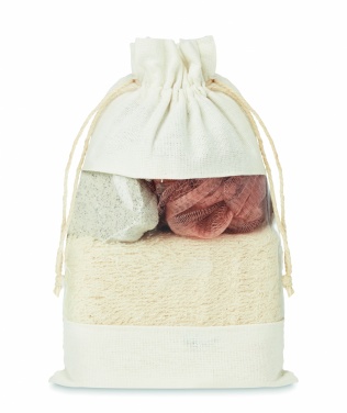 Logo trade business gifts image of: Bath set in cotton pouch