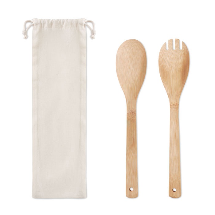 Logotrade promotional products photo of: Set bamboo utensils salad