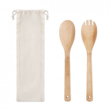 Logotrade promotional product image of: Set bamboo utensils salad