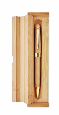 Logotrade promotional product image of: Bamboo twist-action ballpoint pen in a box