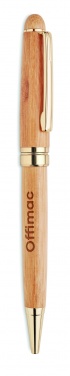 Logo trade advertising products image of: Bamboo twist-action ballpoint pen in a box
