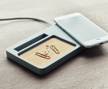 Logo trade promotional gifts picture of: Wireless charging organizer10W