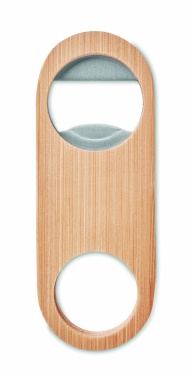 Logo trade promotional gift photo of: Oval Bamboo bottle opener VALBAMPER