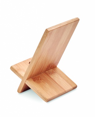 Logo trade promotional items image of: Bamboo phone stand/ holder WHIPPY