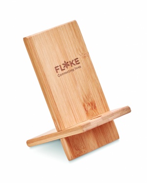 Logo trade corporate gifts image of: Bamboo phone stand/ holder WHIPPY