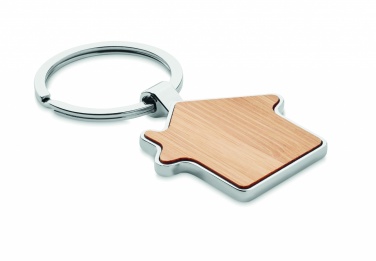 Logotrade advertising product image of: House key ring metal bamboo NORDIC