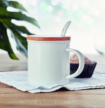Logotrade advertising product image of: Porcelain mug with spoon