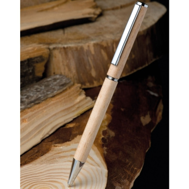 Logo trade promotional items image of: Wooden ballpen HEYWOOD