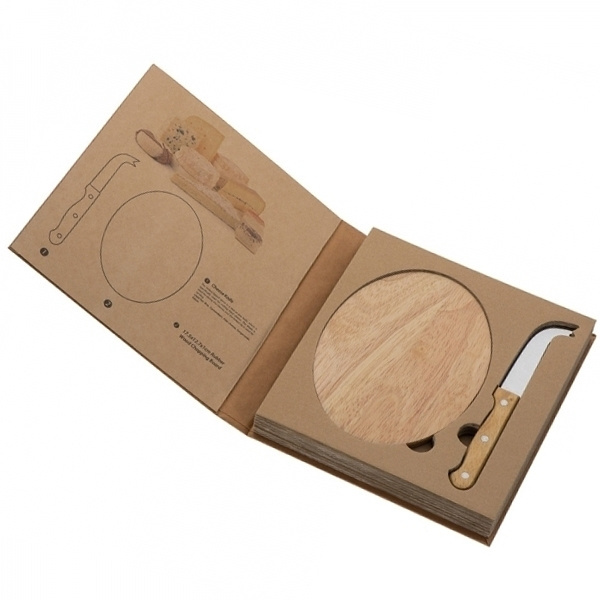 Logotrade promotional gift picture of: Cheese chopping board with knife GOUDA