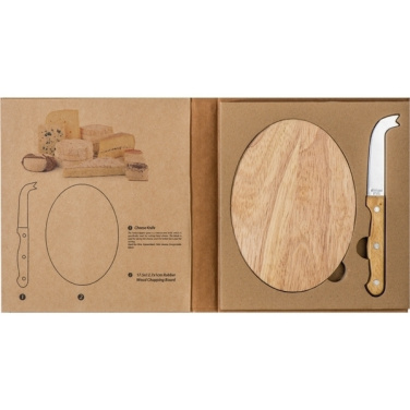 Logo trade advertising products picture of: Cheese chopping board with knife GOUDA