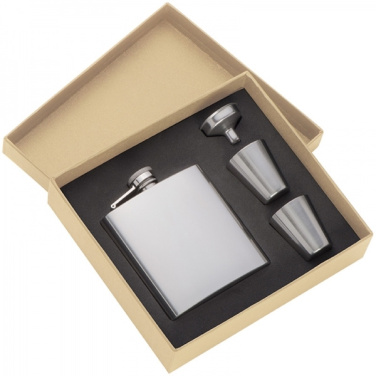Logo trade business gifts image of: Hip flask with 2 shot glasses SANDVIKEN 170 ml