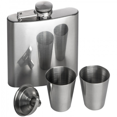 Logotrade business gift image of: Hip flask with 2 shot glasses SANDVIKEN 170 ml