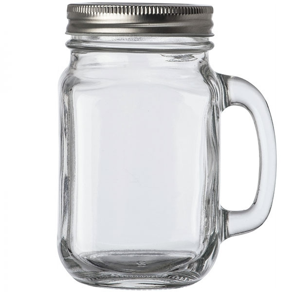 Logotrade promotional gifts photo of: Drinking glass with handle and lid TREVISO 450 ml