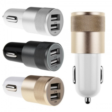 Logo trade promotional giveaways image of: Metal car charger