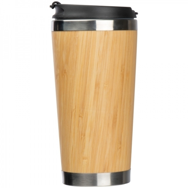 Logo trade promotional giveaway photo of: Stainless steel mug BAMBOOGARDEN 400 ml