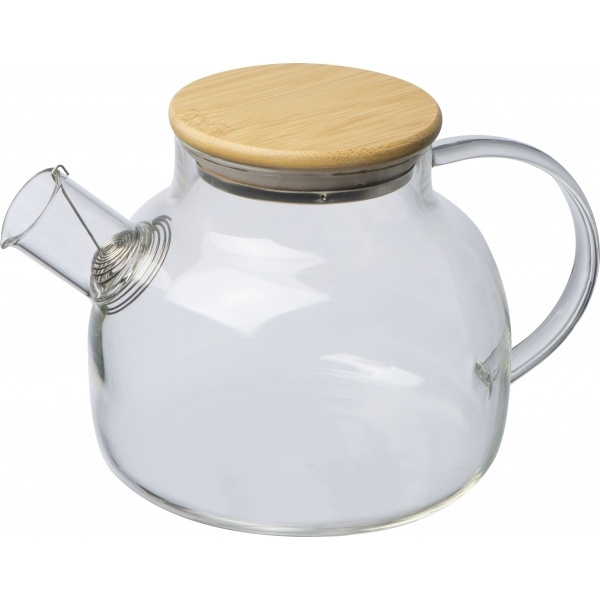 Logo trade promotional gifts picture of: Glass jug with bamboo lid FRANKFURT 1000ml