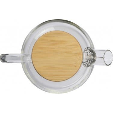 Logotrade promotional merchandise image of: Glass jug with bamboo lid FRANKFURT 1000ml