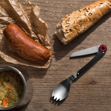 Logo trade advertising products picture of: Multifunctional spoon LATEMAR Schwarzwolf