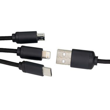 Logo trade promotional giveaways image of: 3in1 long cable with elighted logo for engraving, W201TG