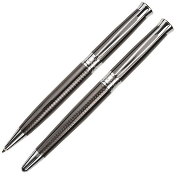Logotrade promotional products photo of: Metal set of ballpoint pen and roller ROI