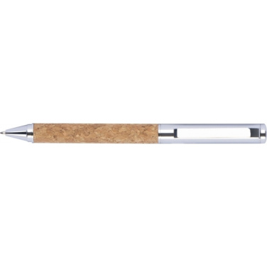 Logotrade promotional giveaway image of: Twist-ballpen metal and cork LILLEHAMMER
