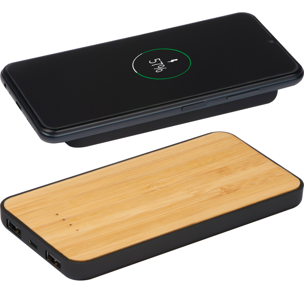Logo trade promotional product photo of: Wireless charger and powerbank 8000 mAh MILAN