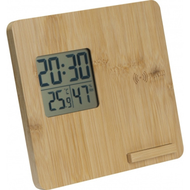 Logo trade promotional product photo of: Bamboo weather station GRANADA